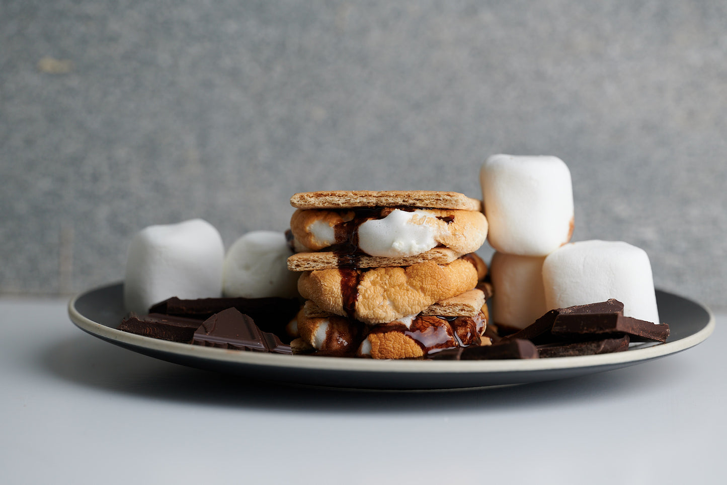 Smores on a plate indoors